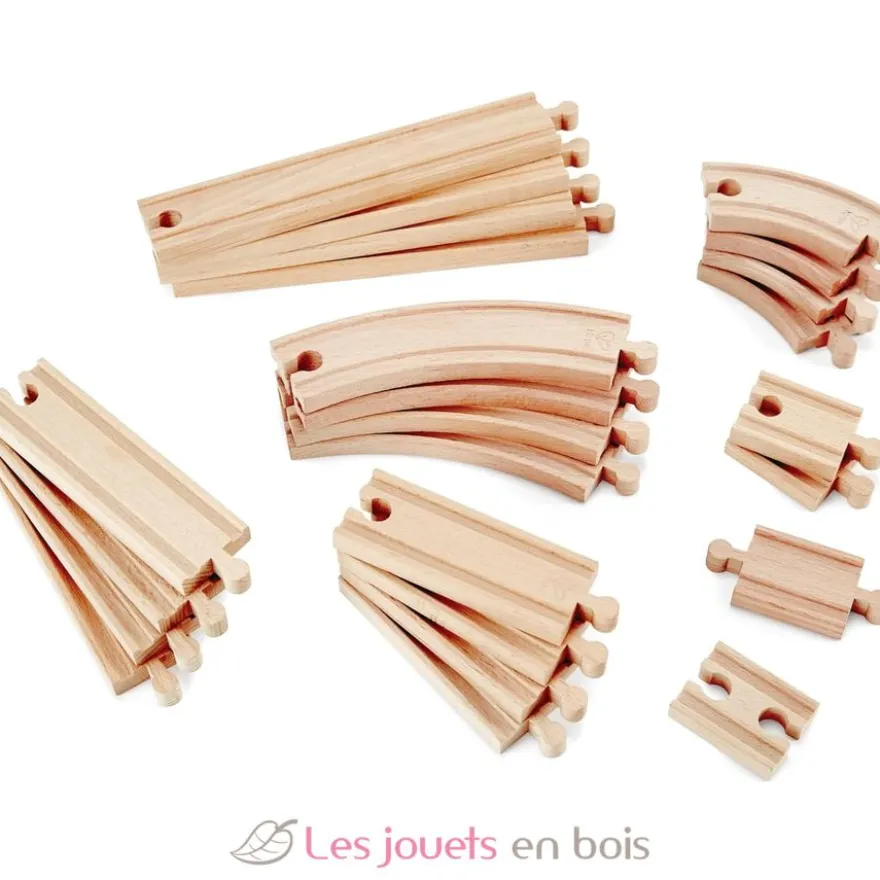 Coffret d'extension de 24 rails en bois - Dès 3 ans - Hape