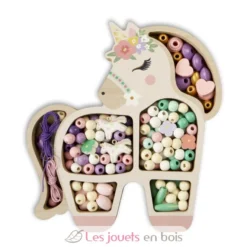 Coffret licorne perles en bois - Dès 4 ans - Sycomore