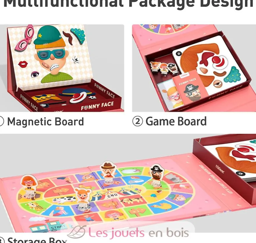 Coffret magnétique Funny Face 56 pcs - Mideer
