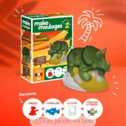 Coffret moulage Dinosaure Tricératops - mako moulages