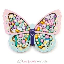 Coffret papillon perles en bois - Dès 4 ans - Sycomore