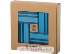 Coffret 40 planchettes bleu ciel et bleu foncé avec livre - Kapla