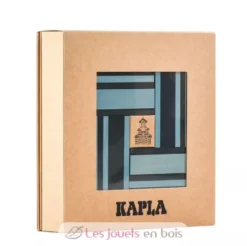 Coffret 40 planchettes bleu ciel et bleu foncé avec livre - Kapla