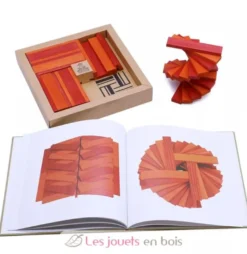 Coffret 40 planchettes rouges et orange avec livre d'art - Kapla