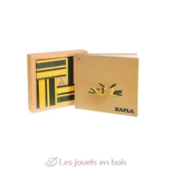 Coffret 40 planchettes vert et jaune avec livre - Kapla