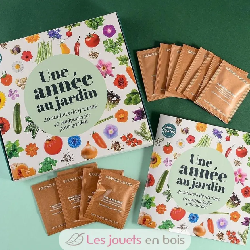 Coffret 40 sachets de graines à semer - Radis et Capucine