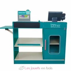 Comptoir de supermarché en bois avec système de caisse - Tanner