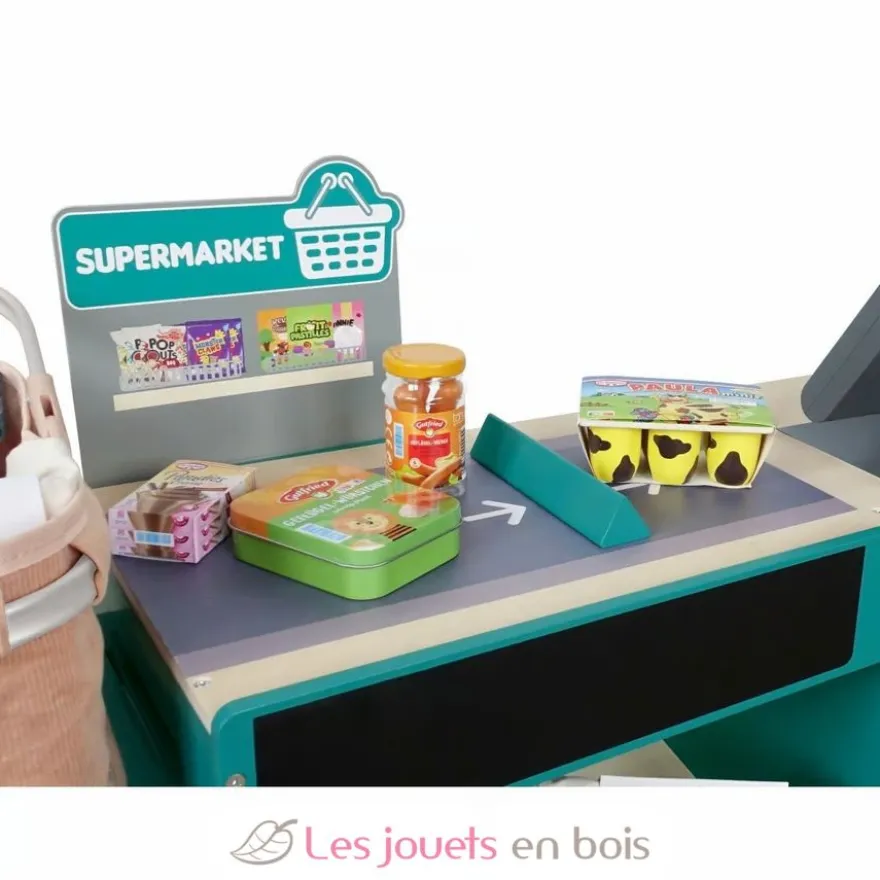 Comptoir de supermarché en bois avec système de caisse - Tanner