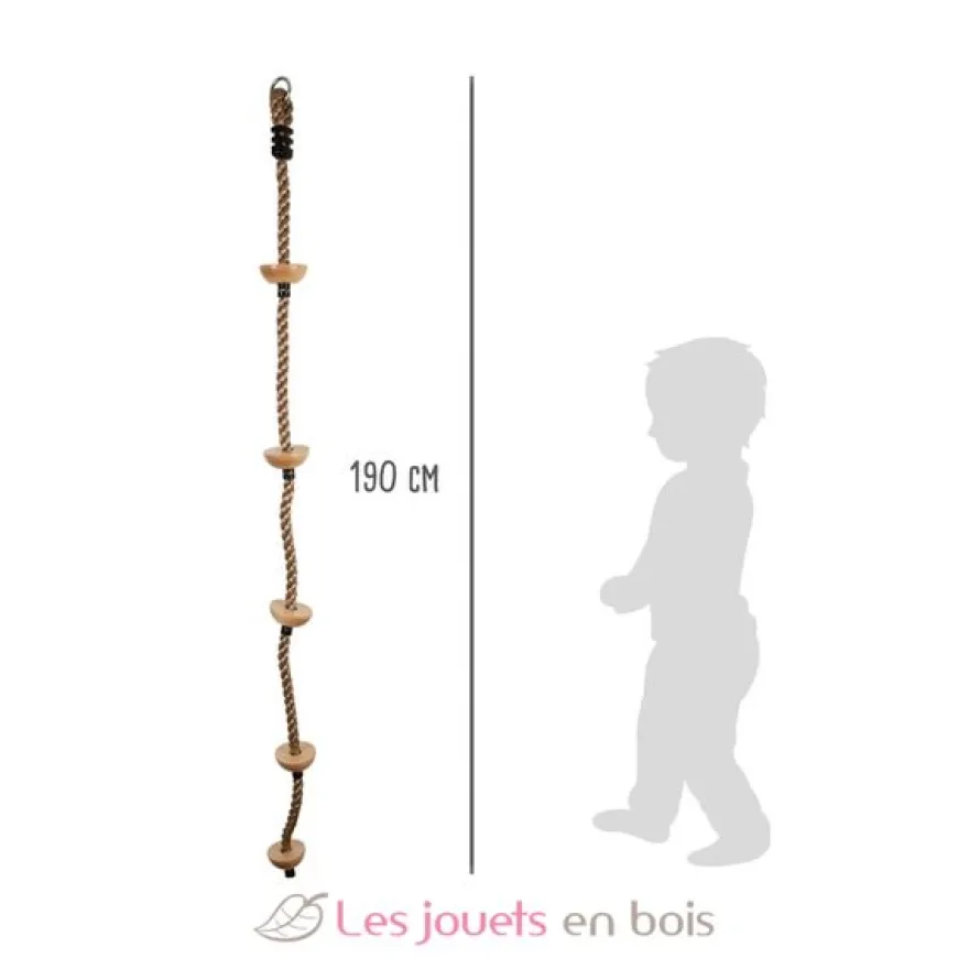 Corde à grimper avec marches en bois marron Small Foot Compagny