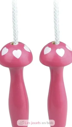 Corde à sauter rose coeur blanc - Vilac
