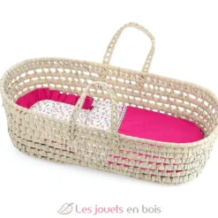 Couffin pour poupée 50 cm garnissage Diabolo Grenadine - Petitcollin
