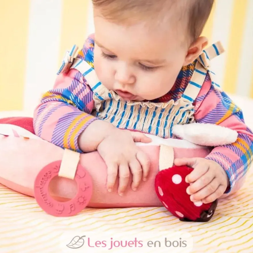 Coussin d'activités Lena la licorne rose - Jouet en tissu - Lilliputiens