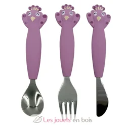 Couverts 3 pièces en silicone Mrs Peacock - Trixie