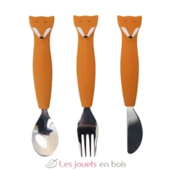 Couverts 3 pièces en silicone Mr Fox - Trixie