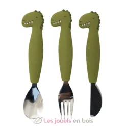Couverts 3 pièces en silicone Mr Dino - Trixie