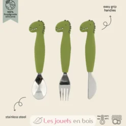 Couverts 3 pièces en silicone Mr Dino - Trixie