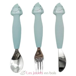 Couverts 3 pièces en silicone Mr Shark - Trixie