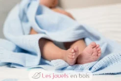 Couverture tricot de coton - Blanche - Lulujo