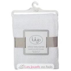 Couverture tricot de coton - Blanche - Lulujo