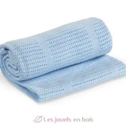 Couverture tricot de coton - Bleu - Lulujo
