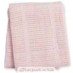 Couverture tricot de coton - Rose - Lulujo