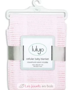 Couverture tricot de coton - Rose - Lulujo