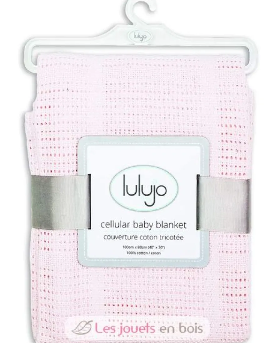 Couverture tricot de coton - Rose - Lulujo