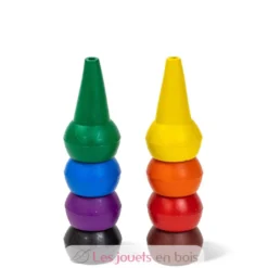 Crayons de cire empilables Arc-en-ciel - Multicolore - Tiger Tribe