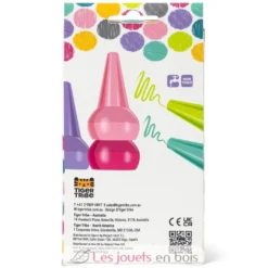 Crayons de cire empilables couleurs acidulées - Multicolore - Tiger Tribe