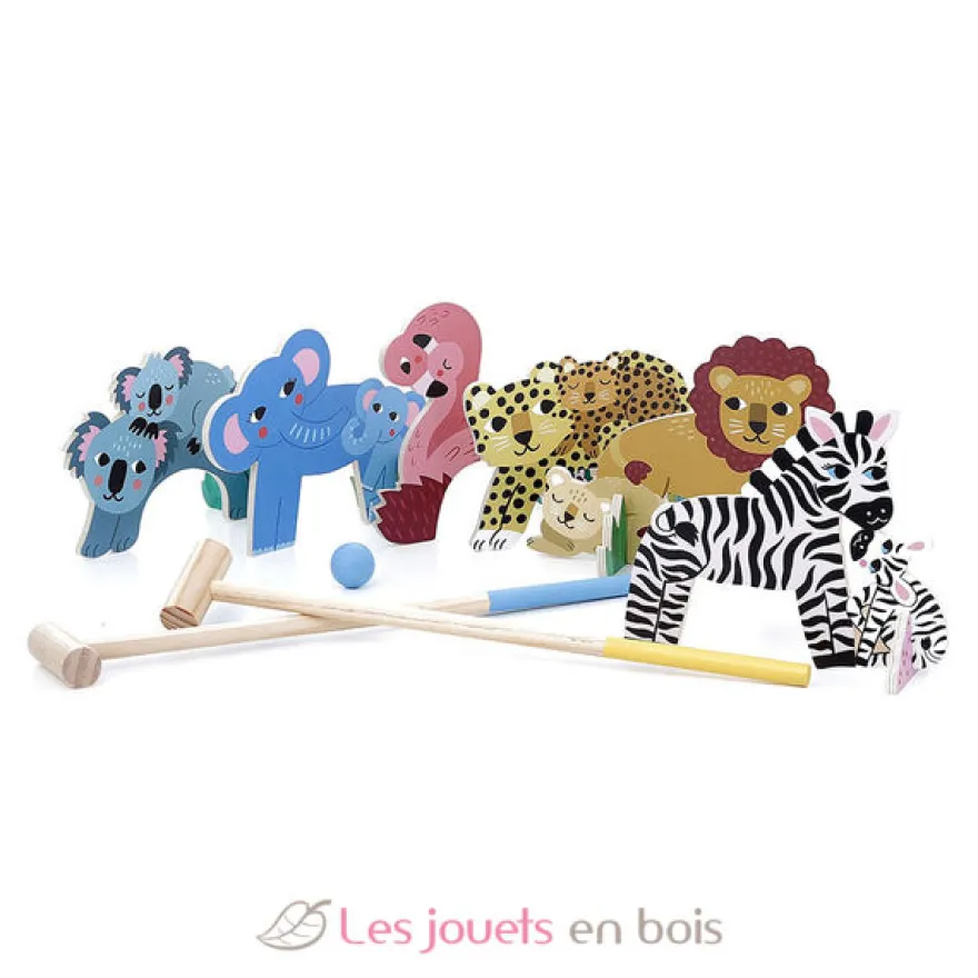Croquet en bois animaux Petit Safari - Vilac