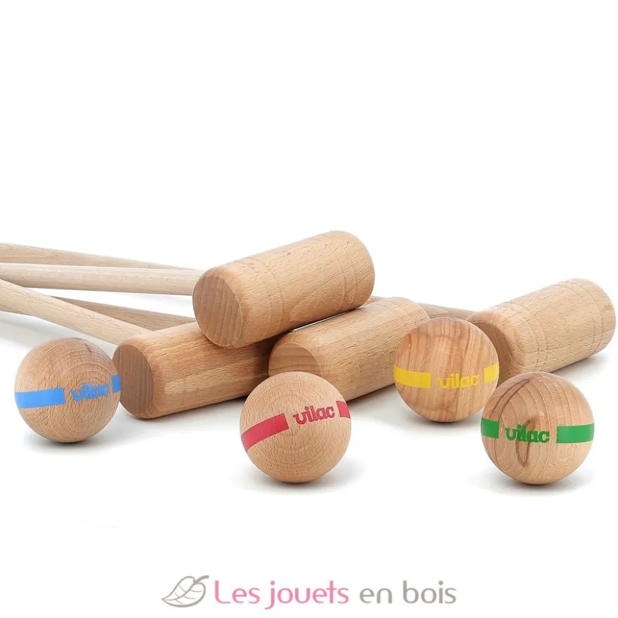 Croquet famille 2 adultes et 3 enfants - Vilac