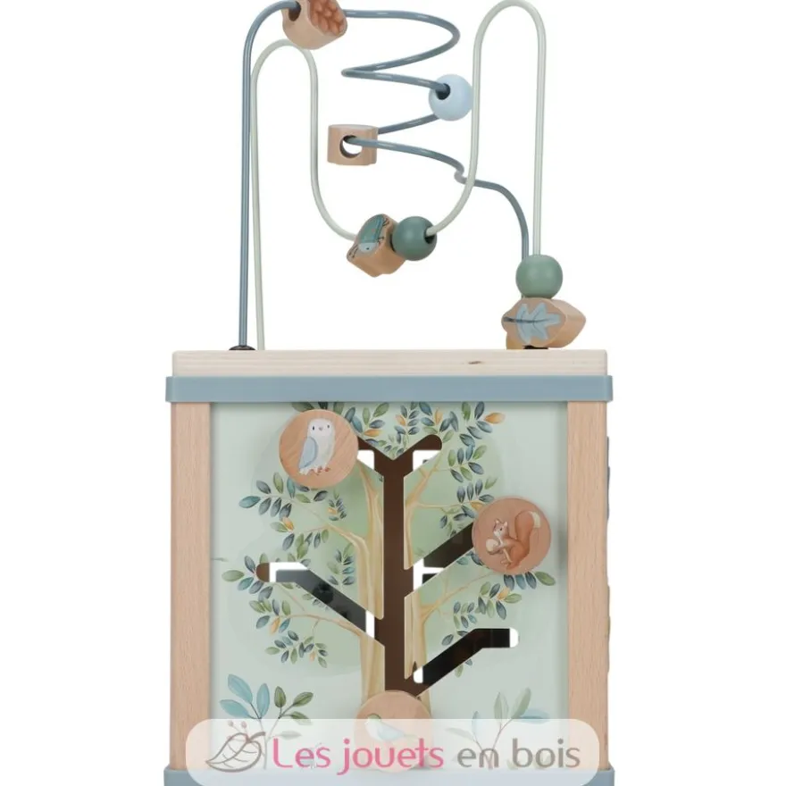 Cube d'activités en bois bleu Forest Friends - Little Dutch