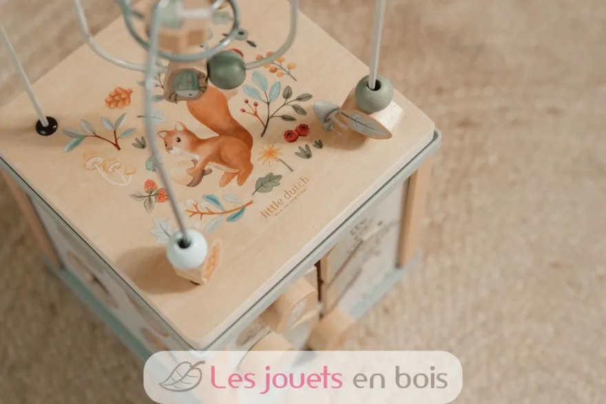Cube d'activités en bois bleu Forest Friends - Little Dutch