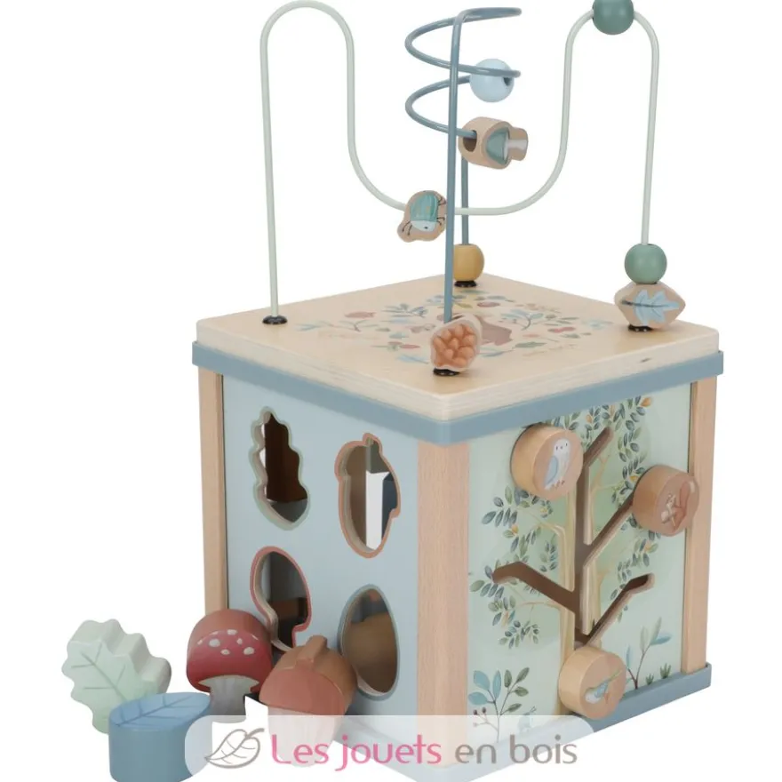 Cube d'activités en bois bleu Forest Friends - Little Dutch