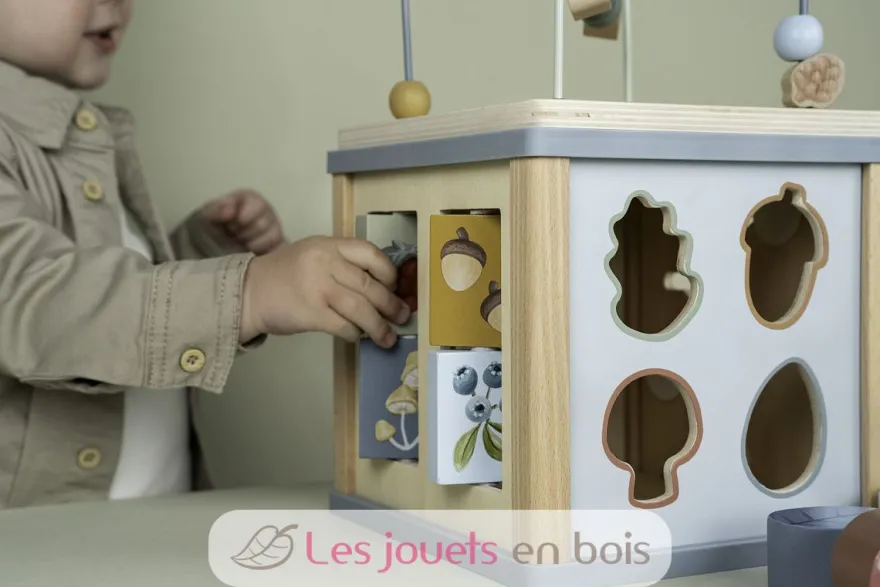 Cube d'activités en bois bleu Forest Friends - Little Dutch