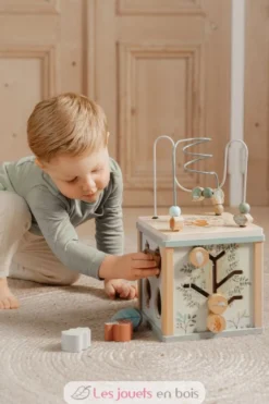 Cube d'activités en bois bleu Forest Friends - Little Dutch