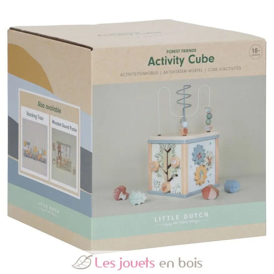 Cube d'activités en bois bleu Forest Friends - Little Dutch