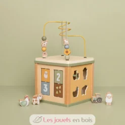 Cube d'activités en bois vert Little Farm - Little Dutch