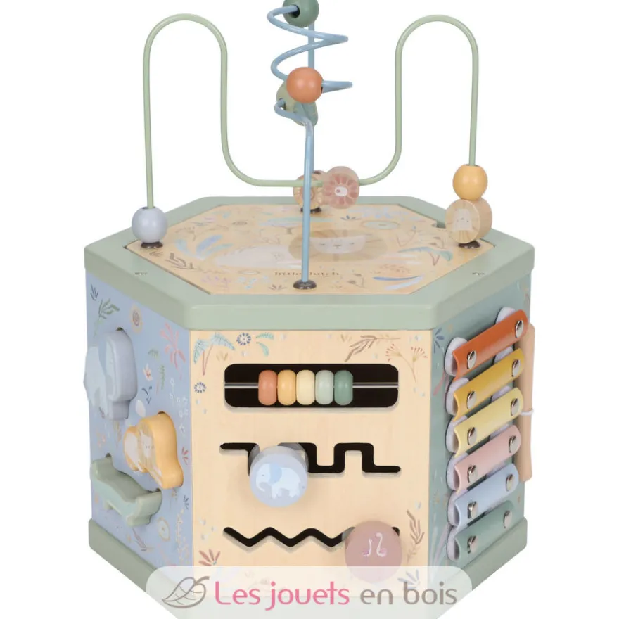 Cube d'activités hexagonal en bois Safari Friends - Little Dutch