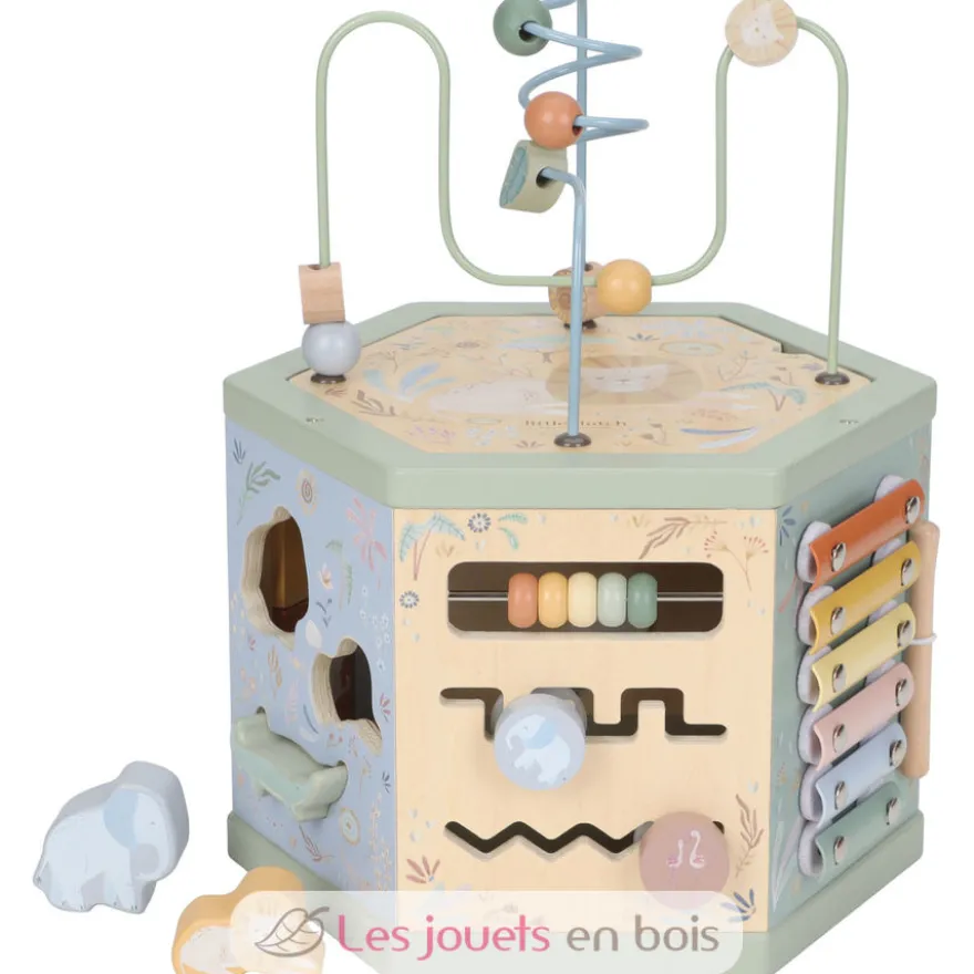 Cube d'activités hexagonal en bois Safari Friends - Little Dutch