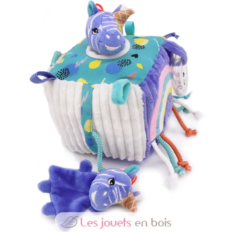Cube d'activités Kiprokos le zèbre violet - Les Déglingos