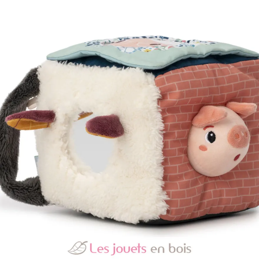Cube d'activités Louis le loup en tissu - Lilliputiens