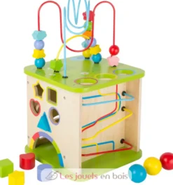 Cube de motricité avec circuit à boules multicolore - Small Foot Compagny
