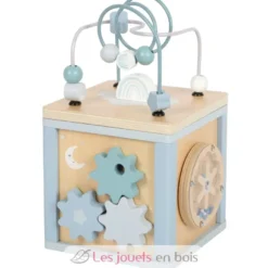 Cube de motricité en bois bleu - Small Foot