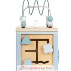 Cube de motricité en bois bleu - Small Foot