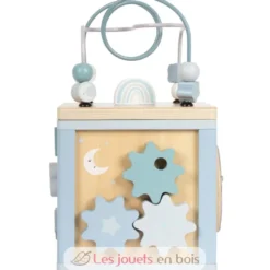 Cube de motricité en bois bleu - Small Foot
