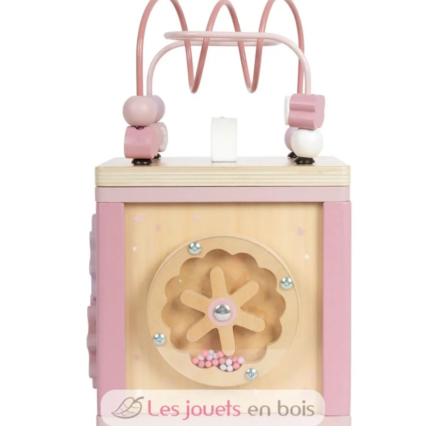 Cube de motricité en bois rose - Small Foot