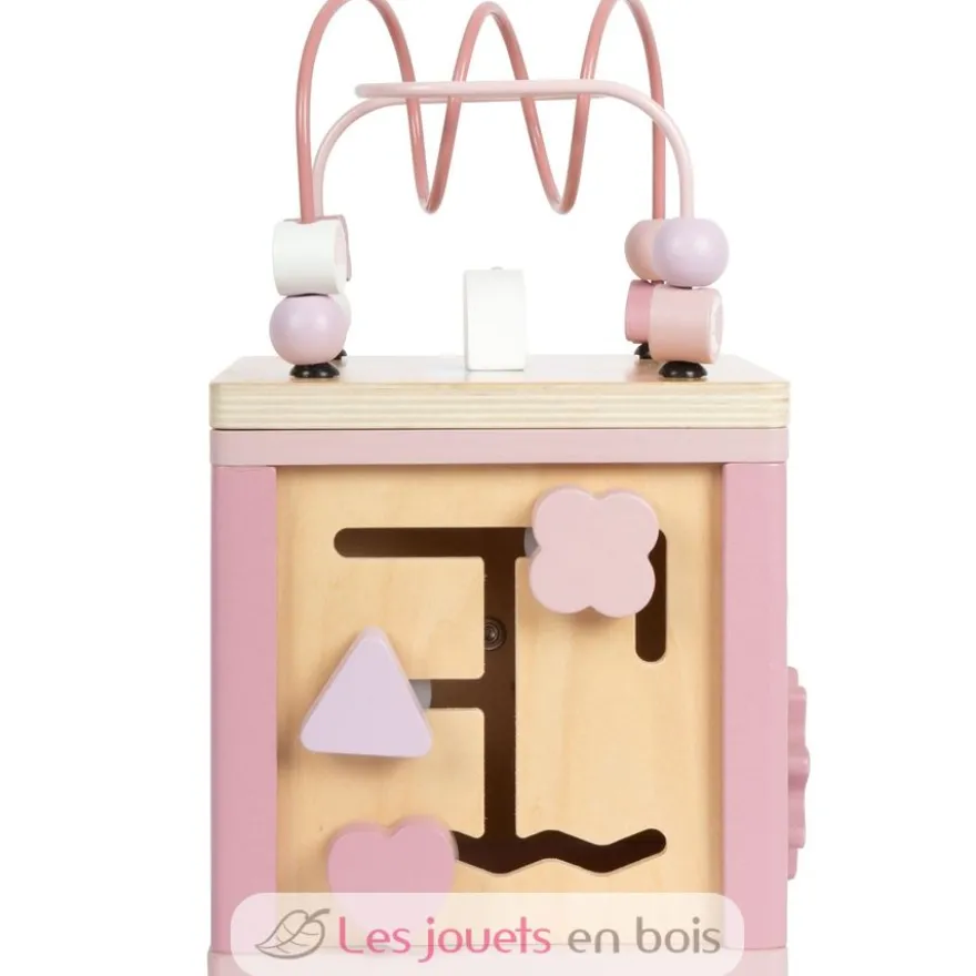 Cube de motricité en bois rose - Small Foot