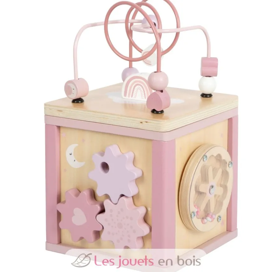 Cube de motricité en bois rose - Small Foot