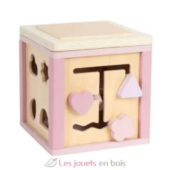 Cube de motricité en bois rose - Small Foot